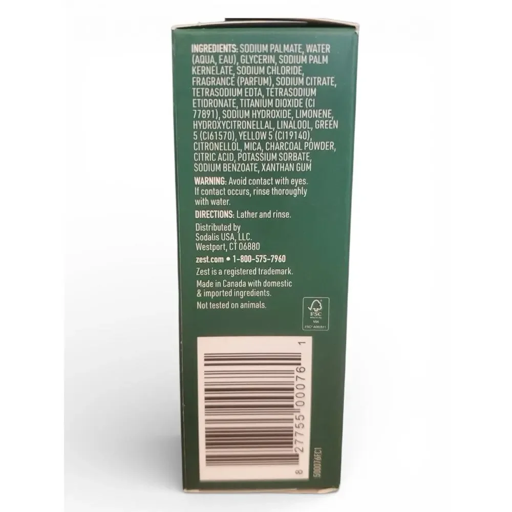 Zest Brut Deodorizer Classically Scented Moisture Bar 7.05 oz 4 Bars Total Men’s